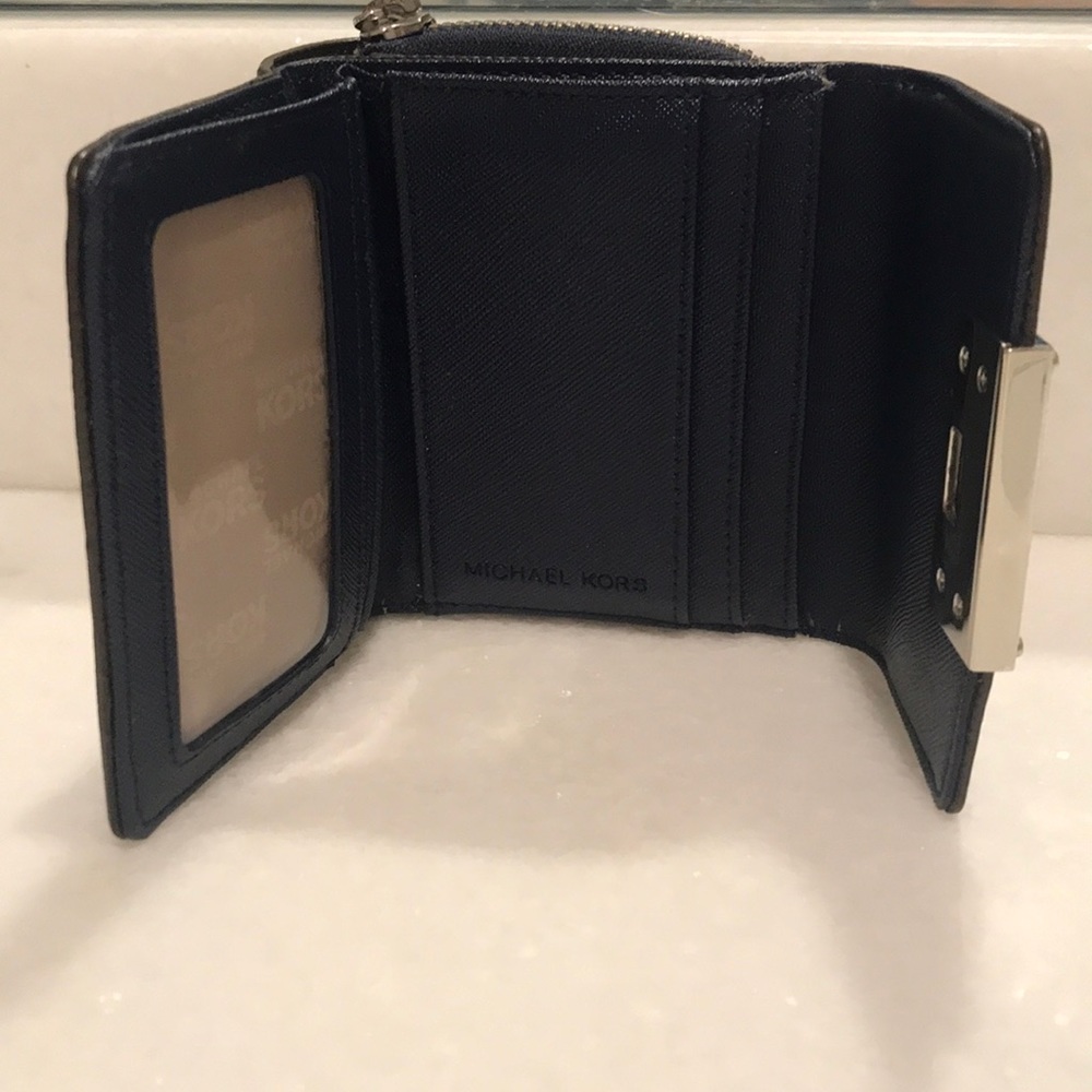 Navy Blue Leather Michael Kors Wallet - Picture 3 of 7